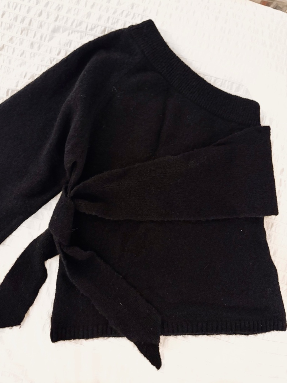 Nanushka Cleo Black One Shoulder Sweater